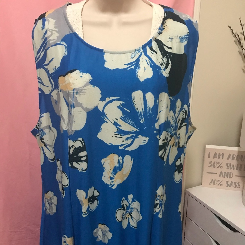 Floral sleeveless Maxi Dress - 3X